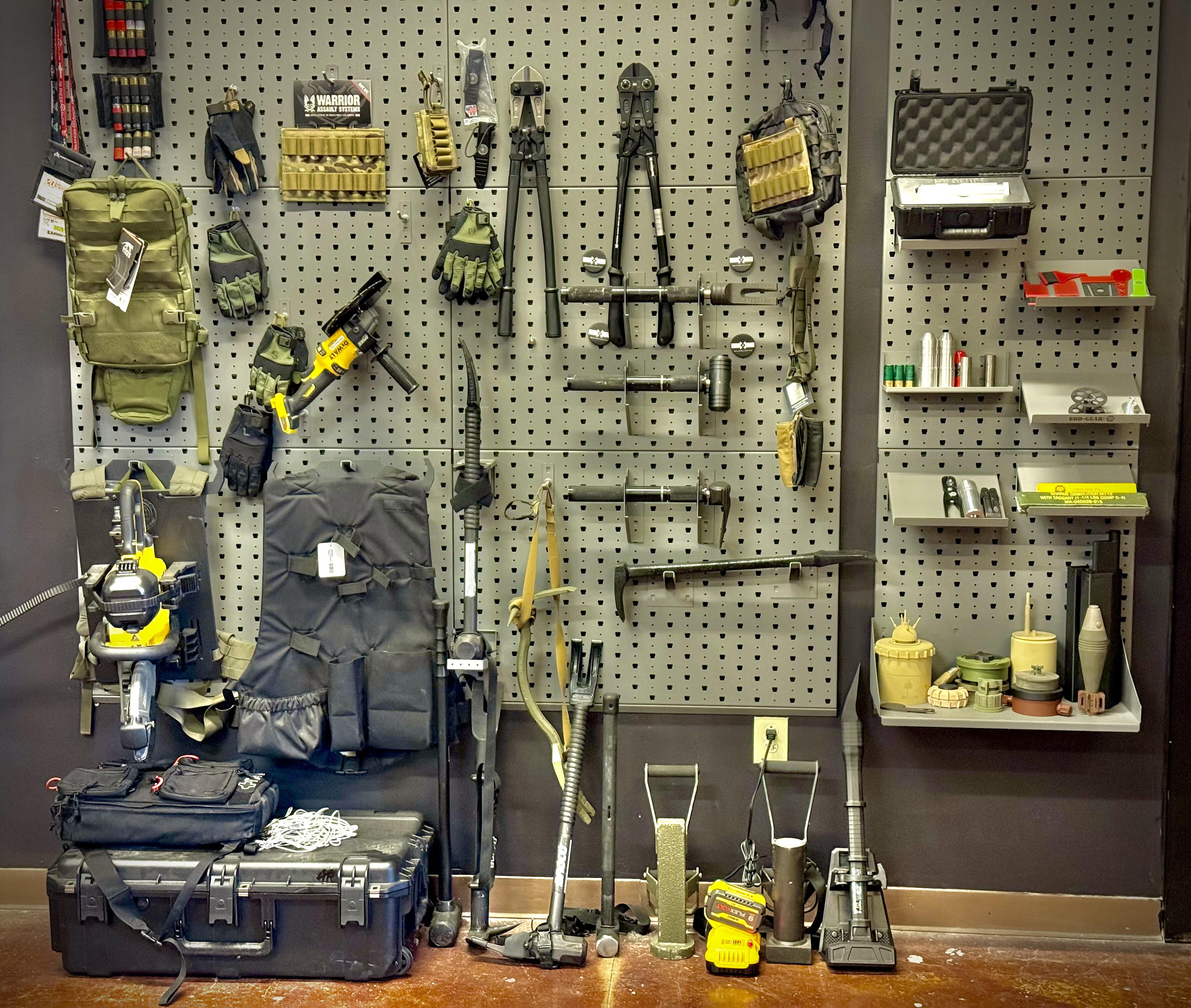 Breaching Equipment Wall at EOD Gear